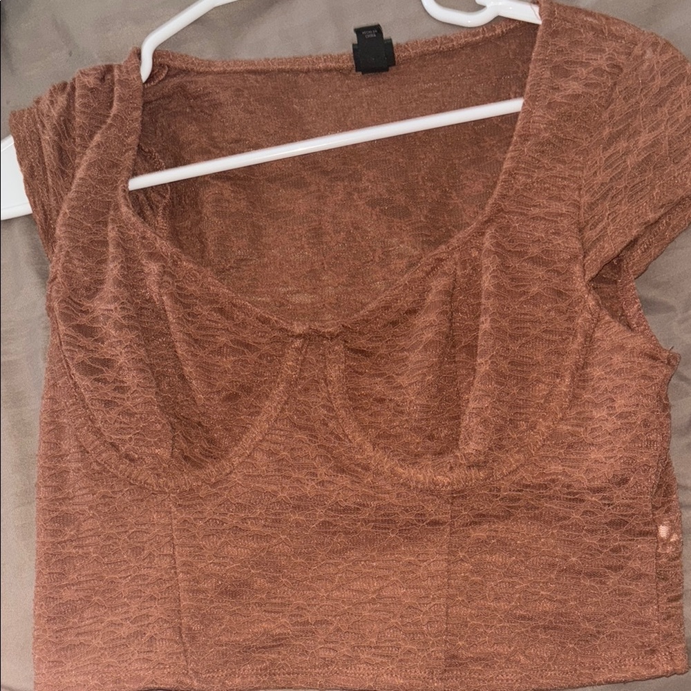 Brown Textured Women's Top